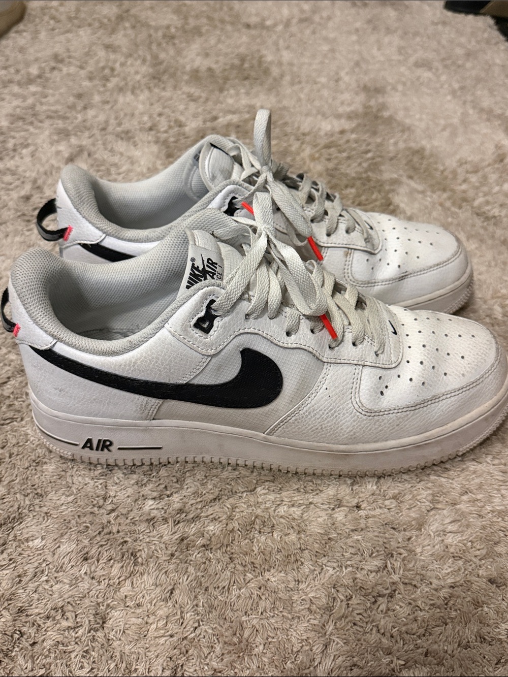 Nike Air Force 1 Low White with Black Swoosh - Men's Sneakers ;size US 12